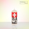 Kerze "Alpszene" Schweizerkreuz Scherenschnitt-m produktbild