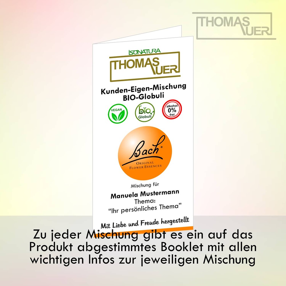 Booklet - Bachblüten Kunden-Eigenmischung BIO-Globuli - Bild
