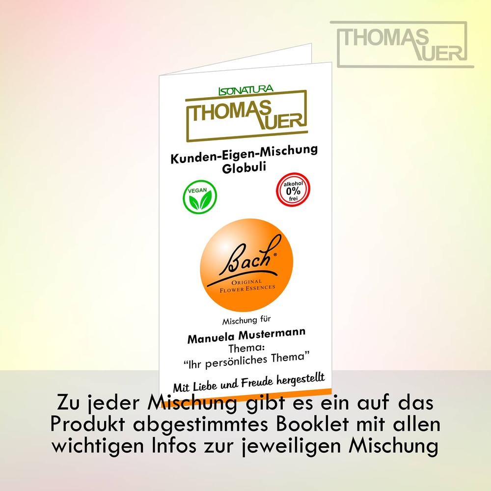 Booklet Bachblüten Kunden-Eigenmischung Globuli - Bild
