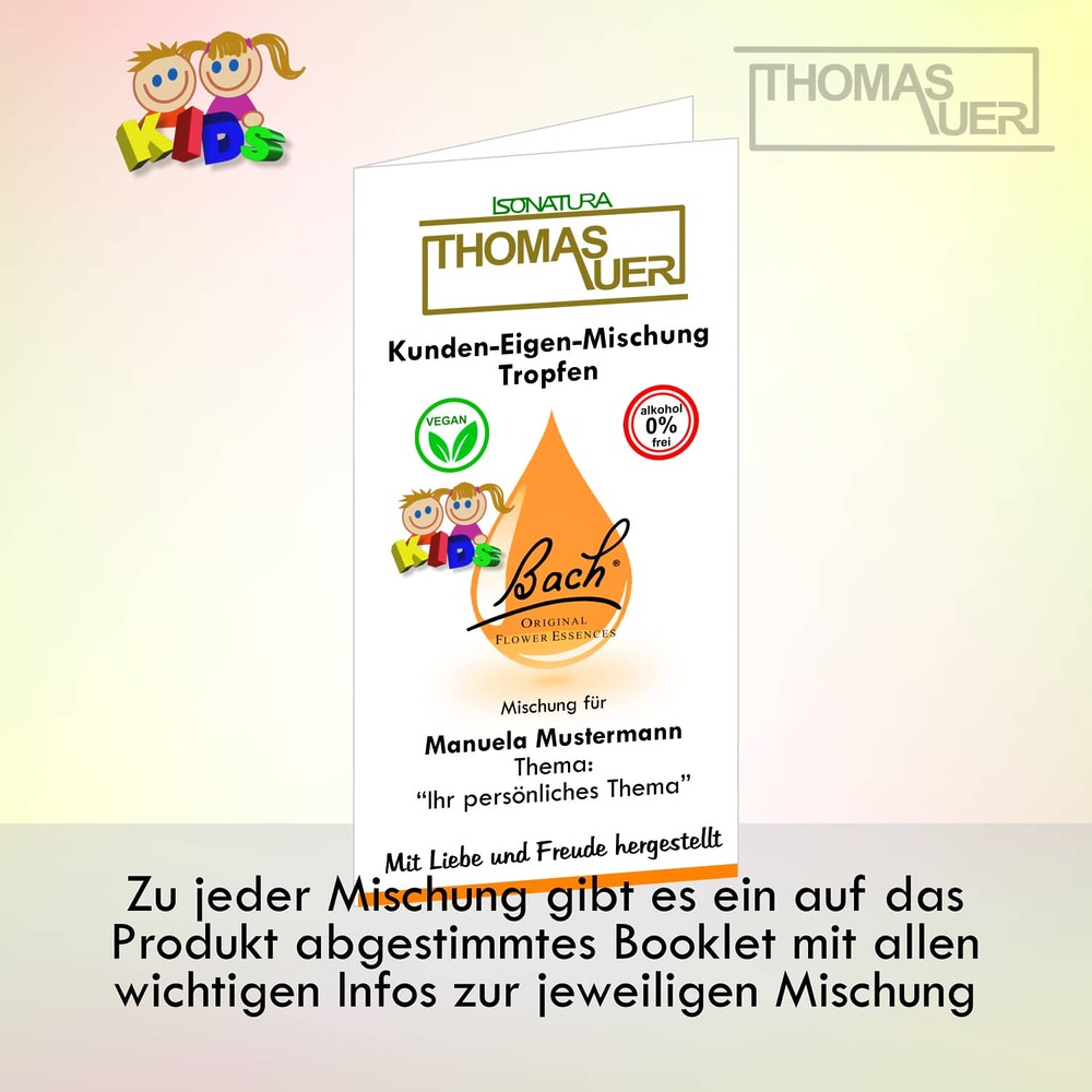 Booklet - Bachblüten Kunden-Eigenmischung Tropfen KIDS - Bild