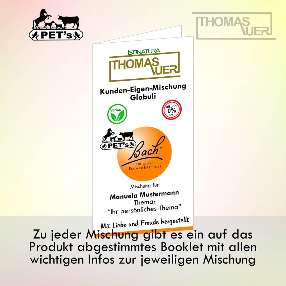 Booklet - Bachblüten Kunden-Eigenmischung Globuli PETs - Bild