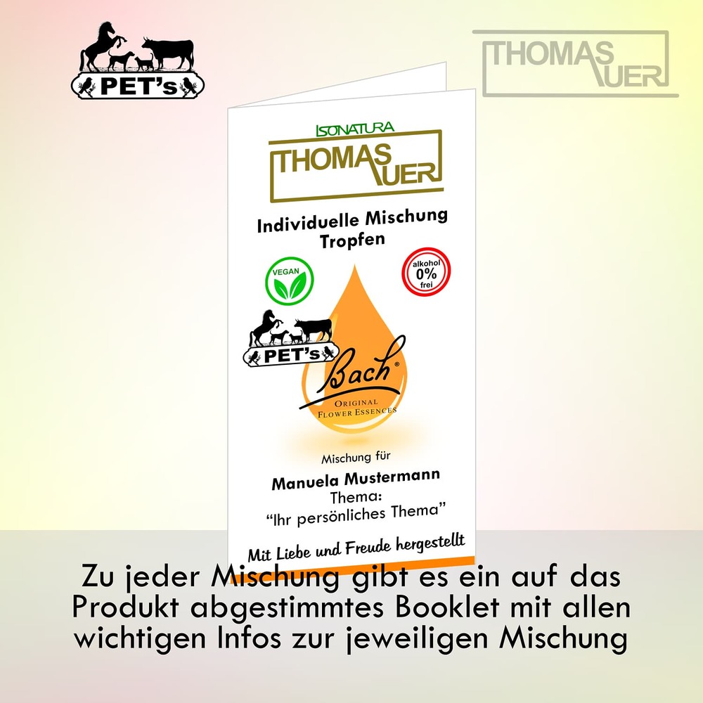 Booklet - Bachblüten Kunden-Eigenmischung Tropfen PETs - Bild