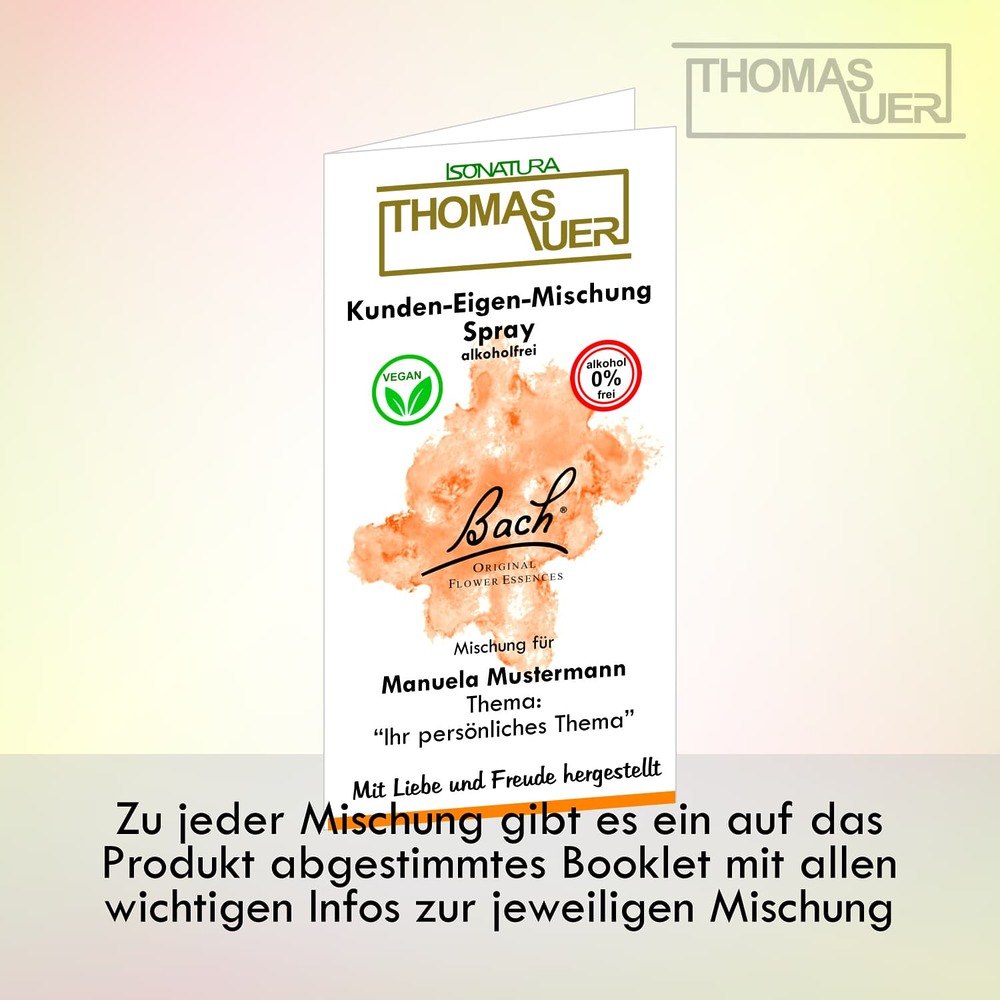 Booklet - Bachblüten Kunden-Eigenmischung Spray ALKOHOLFREI - Bild