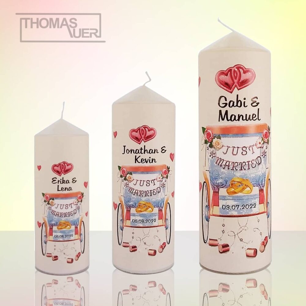 hochzeitskerze-just-married - varianten produktbild