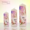 hochzeitskerze-tauben mit blumen - glanzeffekt - varianten produktbild