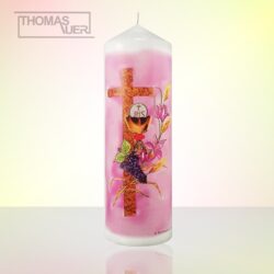 kerze-kreuz mit kelch, hostie und ähre - XL produktbild