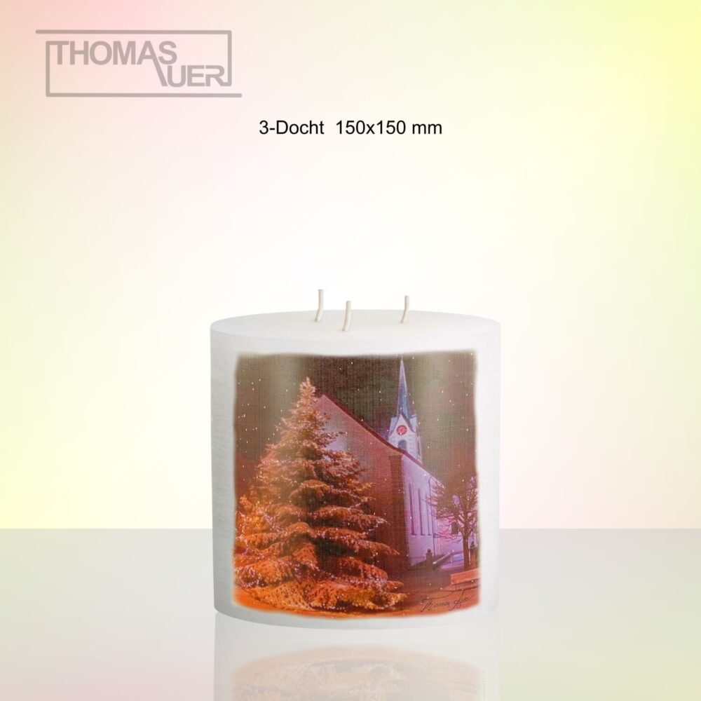 kerze christbaum mit kirche 3-D produktbild