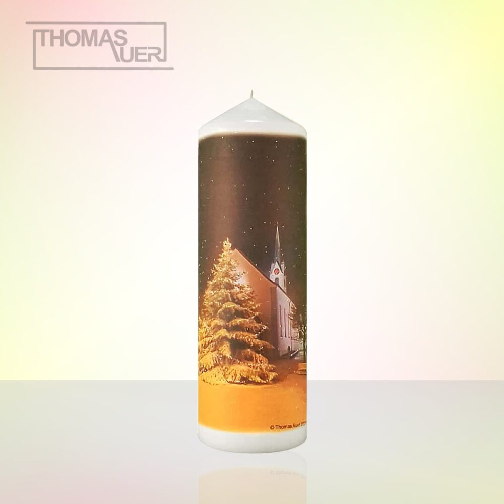 kerze christbaum mit kirche - L produktbild