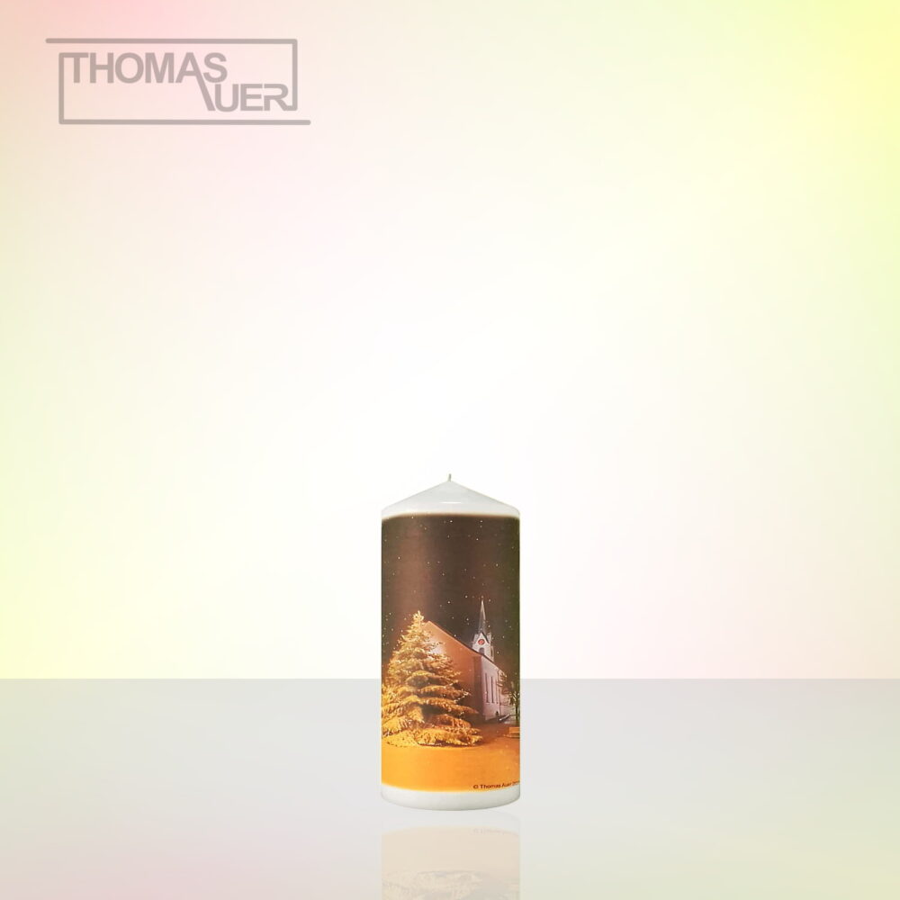 kerze christbaum mit kirche - XS produktbild
