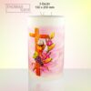 kerze-kreuz mit kelch - 3-Docht 250 rosa produktbild