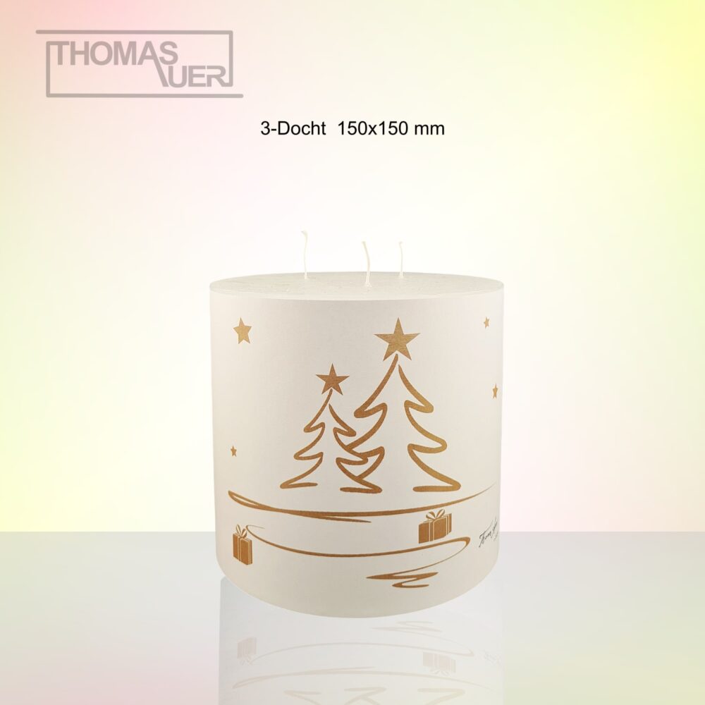 kerze weihnachten tannenbaum modern gold 3-D produktbild
