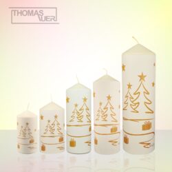 kerze weihnachten tannenbaum modern gold variante produktbild
