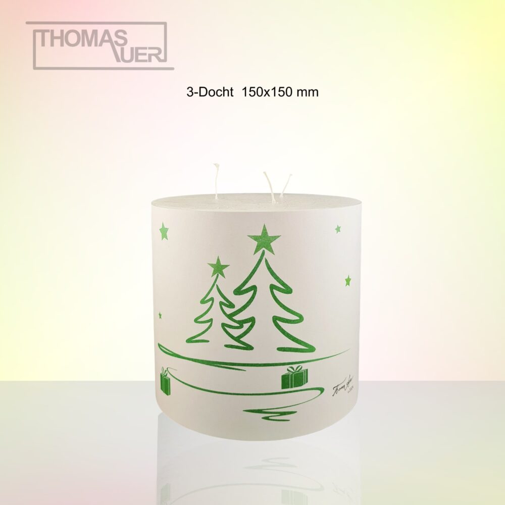kerze weihnachten tannenbaum modern grün 3-D produktbild