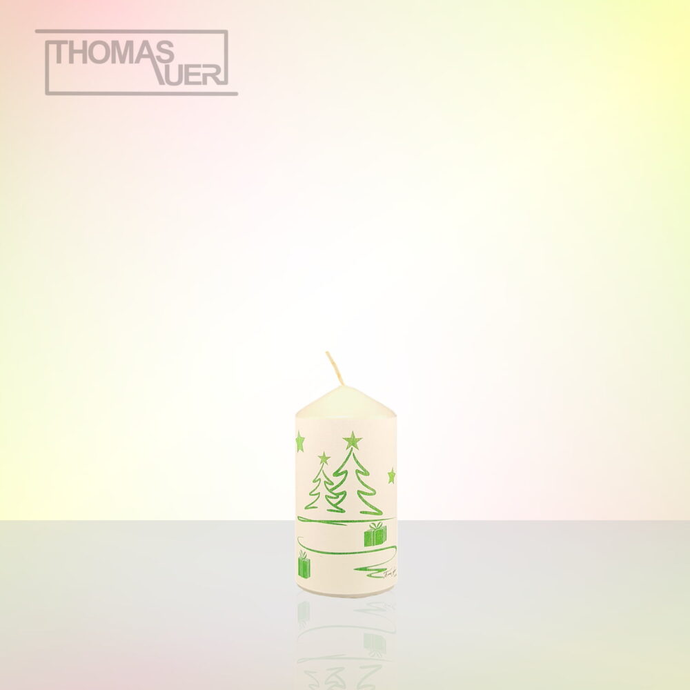 kerze weihnachten tannenbaum modern grün XS produktbild