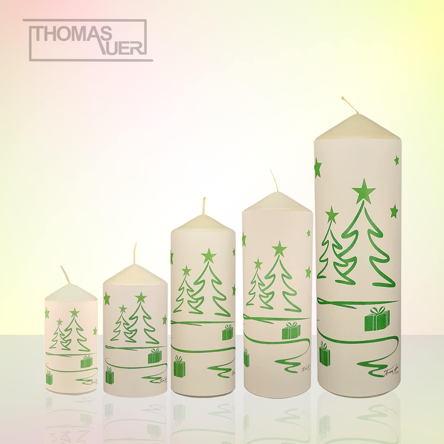 kerze weihnachten tannenbaum modern grün varianten produktbild