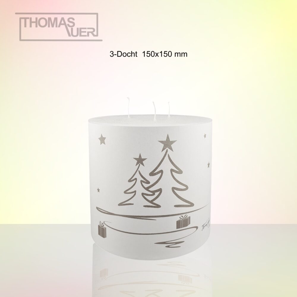 kerze weihnachten tannenbaum modern silber 3-D produktbild