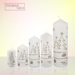 kerze weihnachten tannenbaum modern silber varianten produktbild