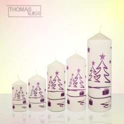 kerze weihnachten tannenbaum modern lila-violett varianten