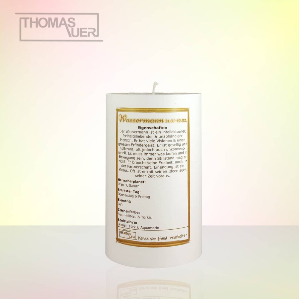 Produktbild Sternzeichenkerze-Wassermann - Beschreibung-1-D