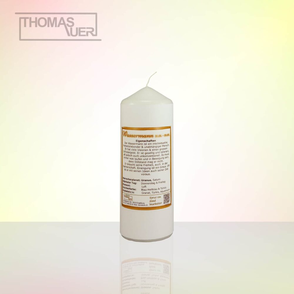 Produktbild Sternzeichenkerze-Wassermann - Beschreibung-M
