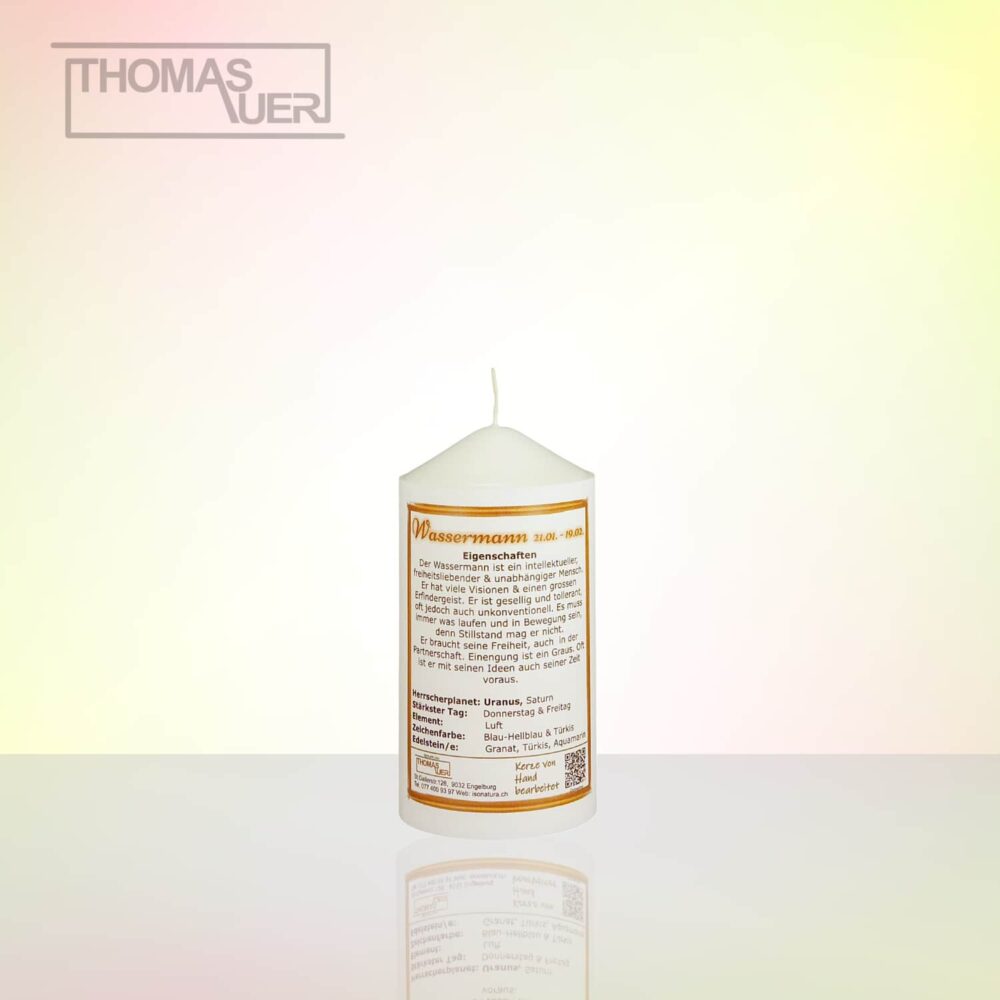 Produktbild Sternzeichenkerze-Wassermann - Beschreibung-S