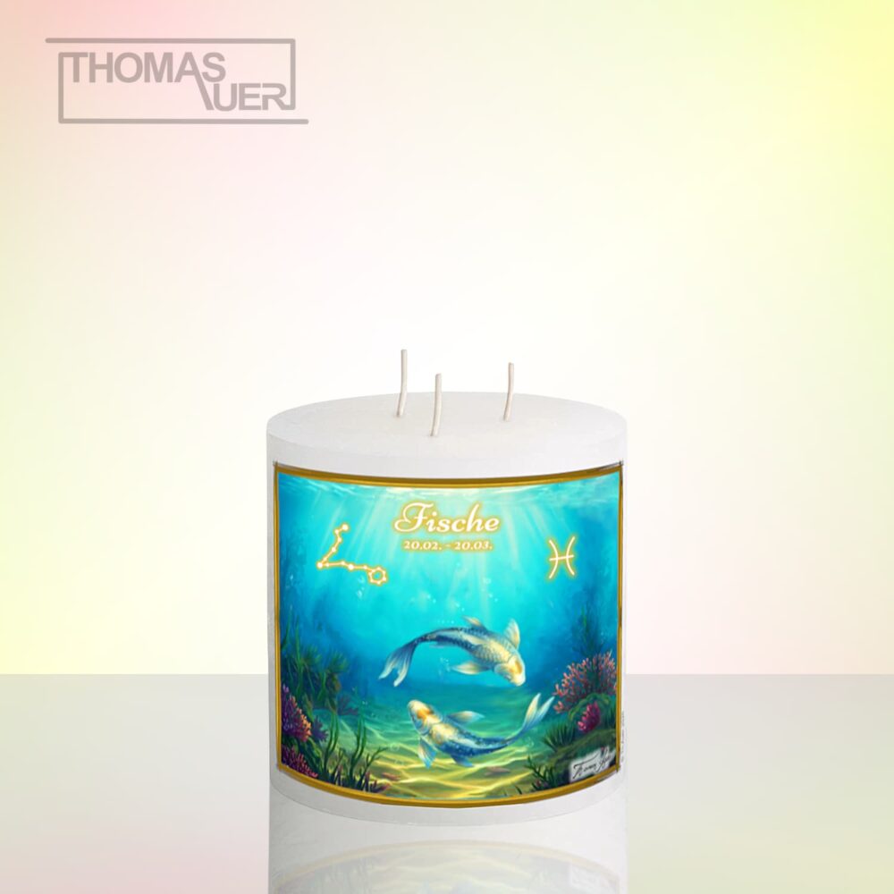 Produktbild Sternzeichenkerze Fische 3-D