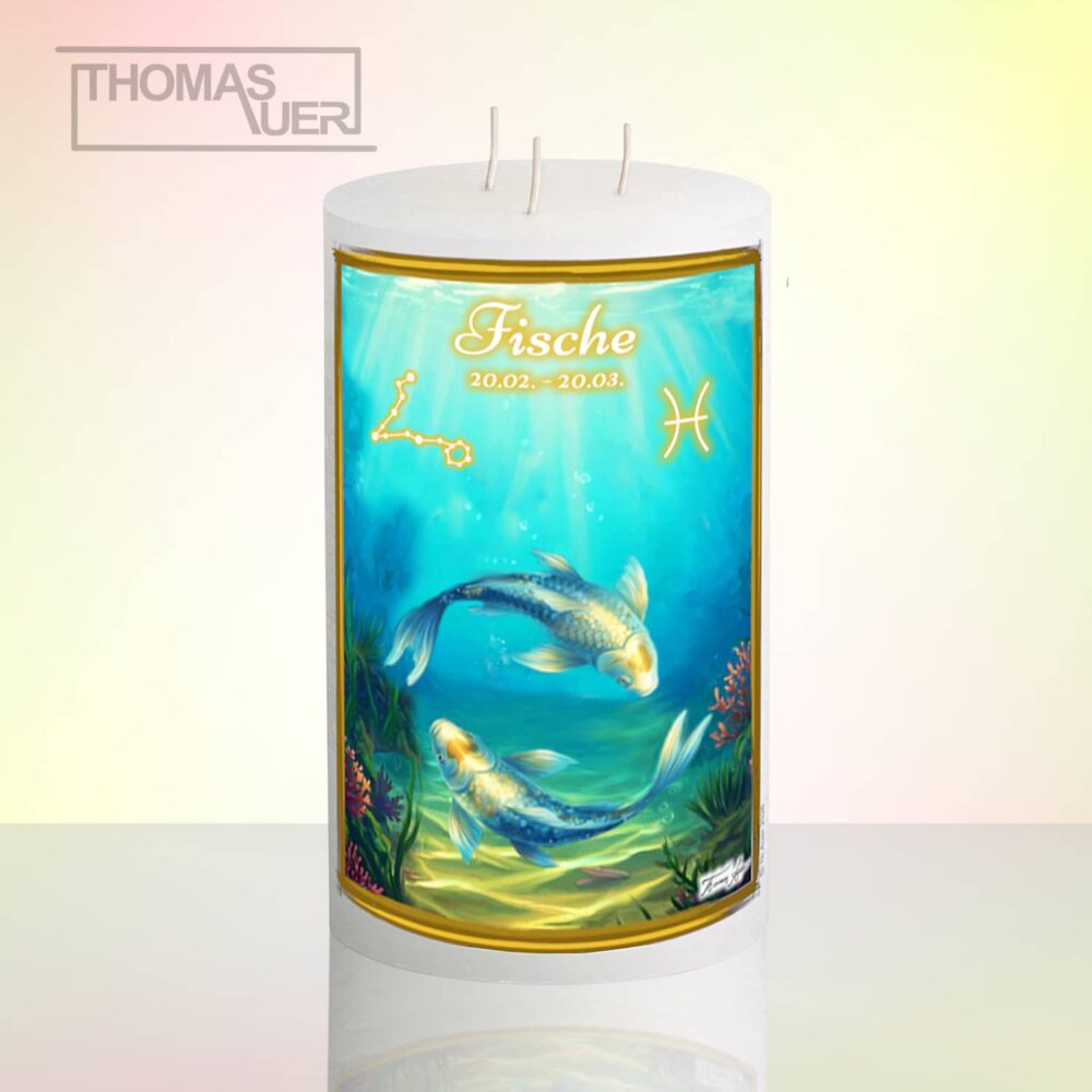 Produktbild Sternzeichenkerze Fische 3-D-L