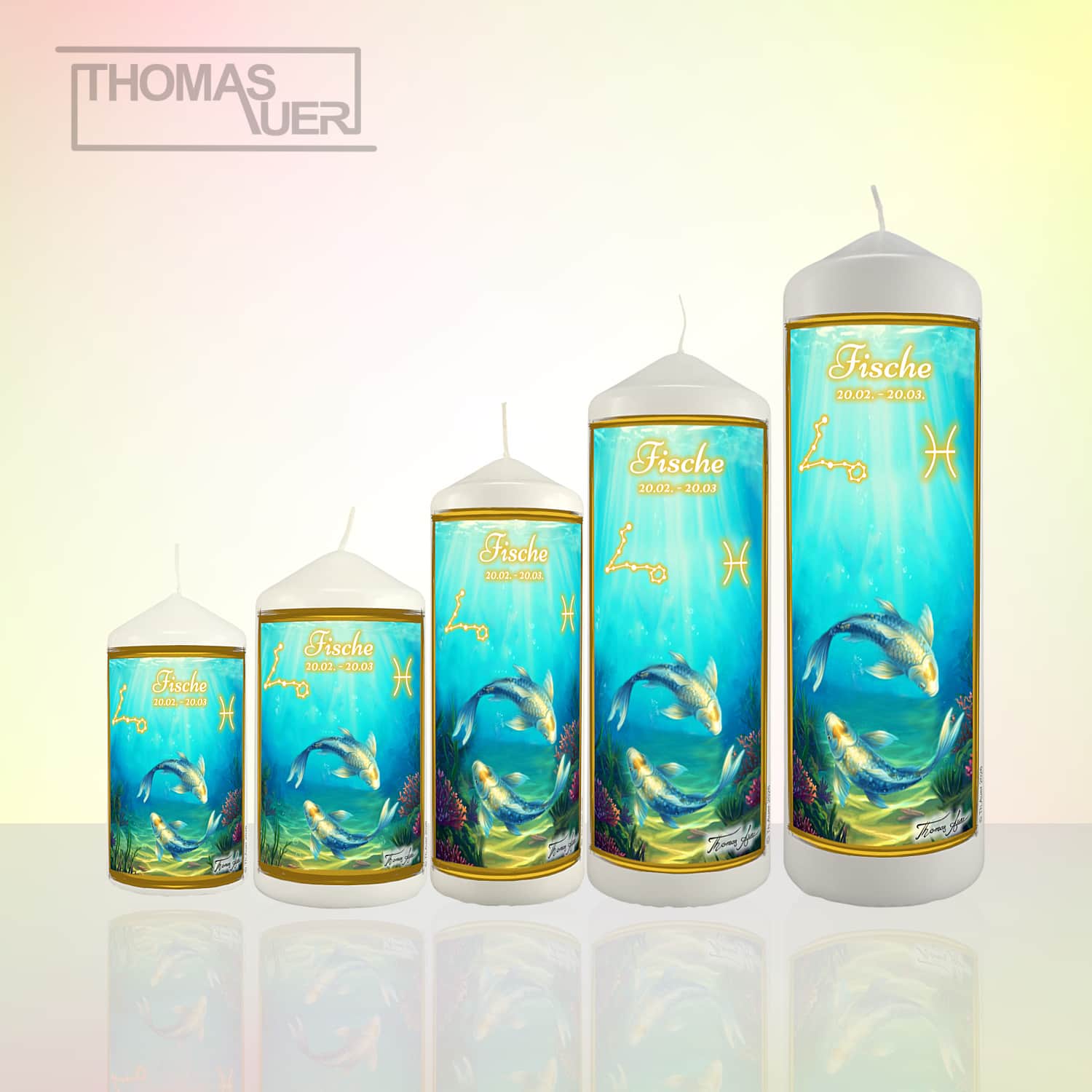 Produktbild Sternzeichenkerze Fische Varianten