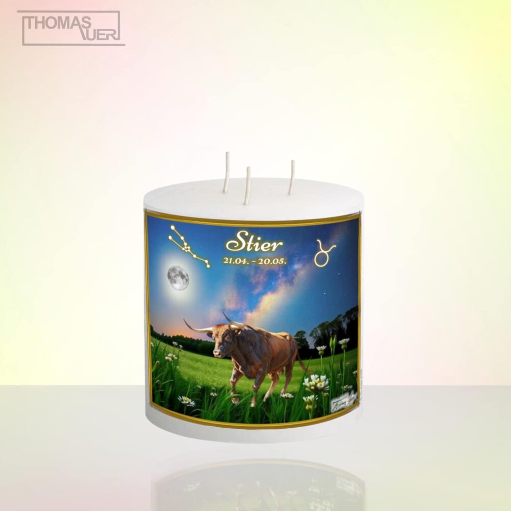 sternzeichenkerze-stier-3-D - Produktbild