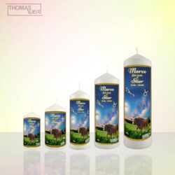 sternzeichenkerze-stier-varianten - mit Namen - Produktbild