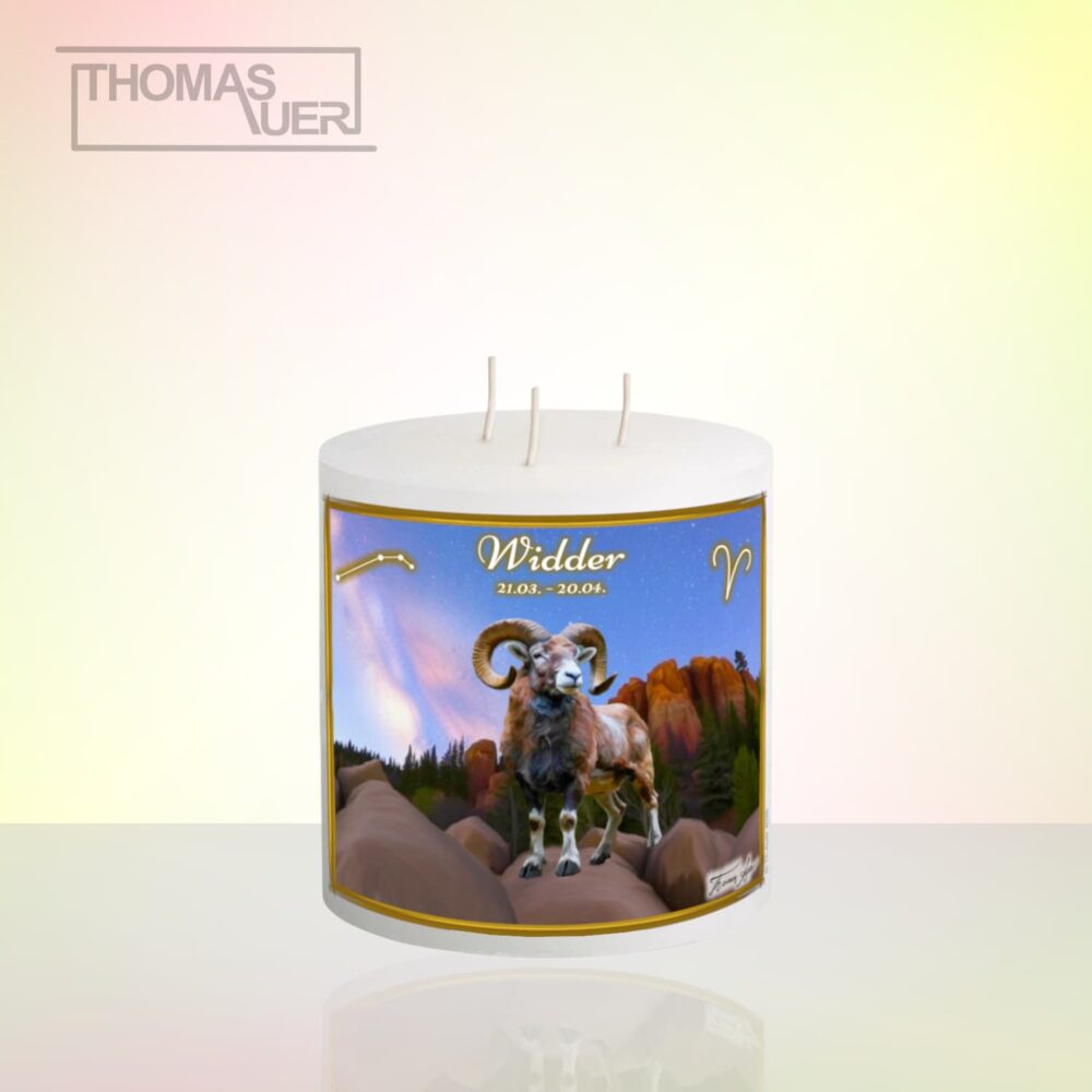 sternzeichenkerze widder-3-D - Produktbild