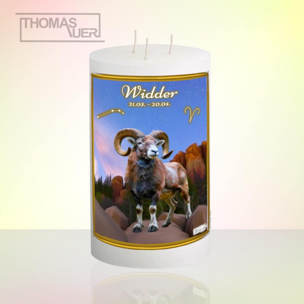 sternzeichenkerze widder-3-D-L - Produktbild