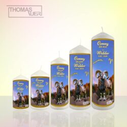 sternzeichenkerze widder-varianten - mit namen - Produktbild