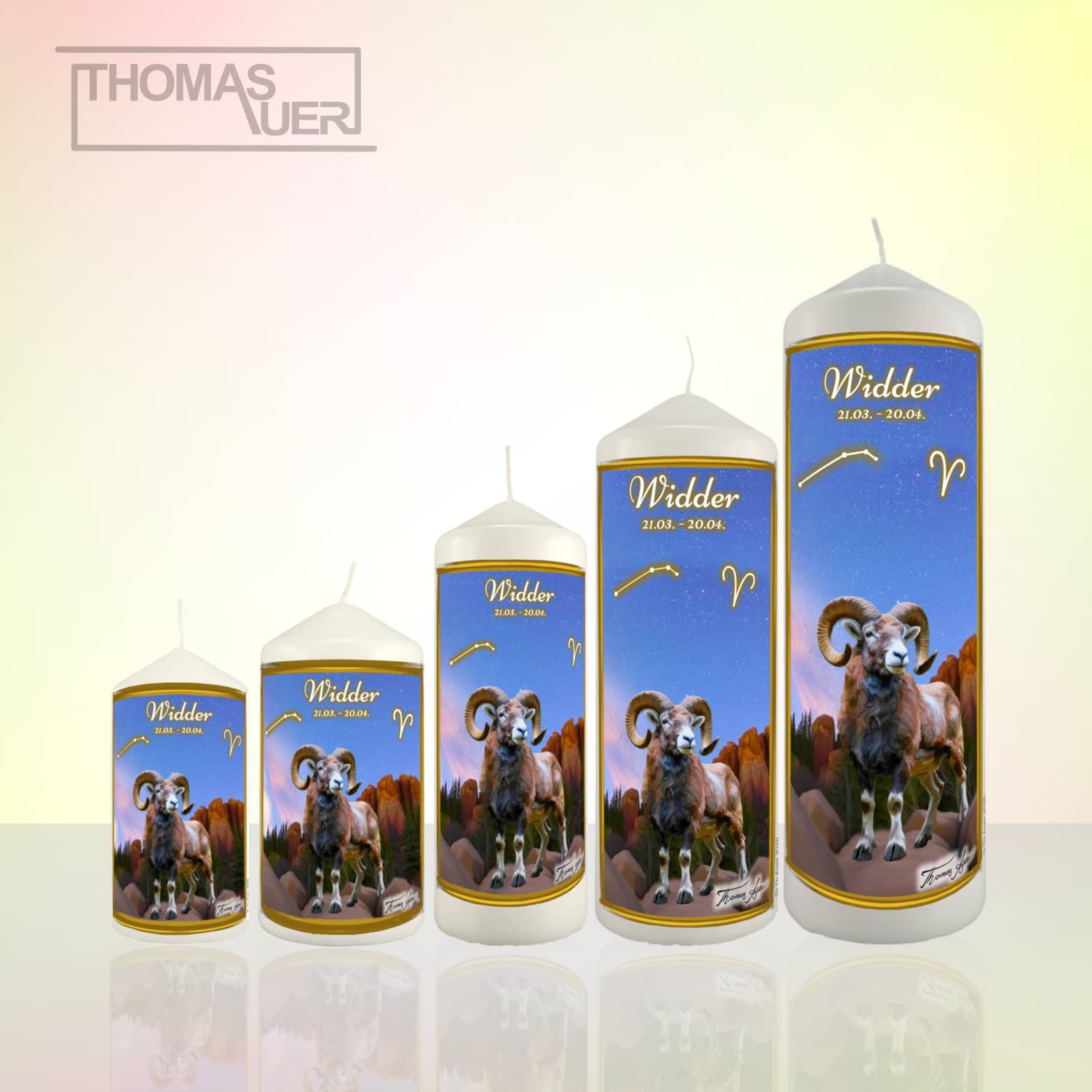 sternzeichenkerze widder-varianten - Produktbild