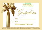 Gutschein von Isonatura Motiv Nr2 Golden mit Geschenkmasche