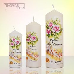 hochzeitskerze-kutsche - glittereffekt - varianten produktbild