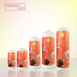 kerze-friedenstauben am meer - varianten produktbild