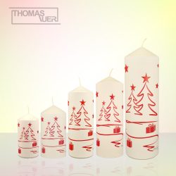 kerze weihnachten tannenbaum modern rot varianten produktbild